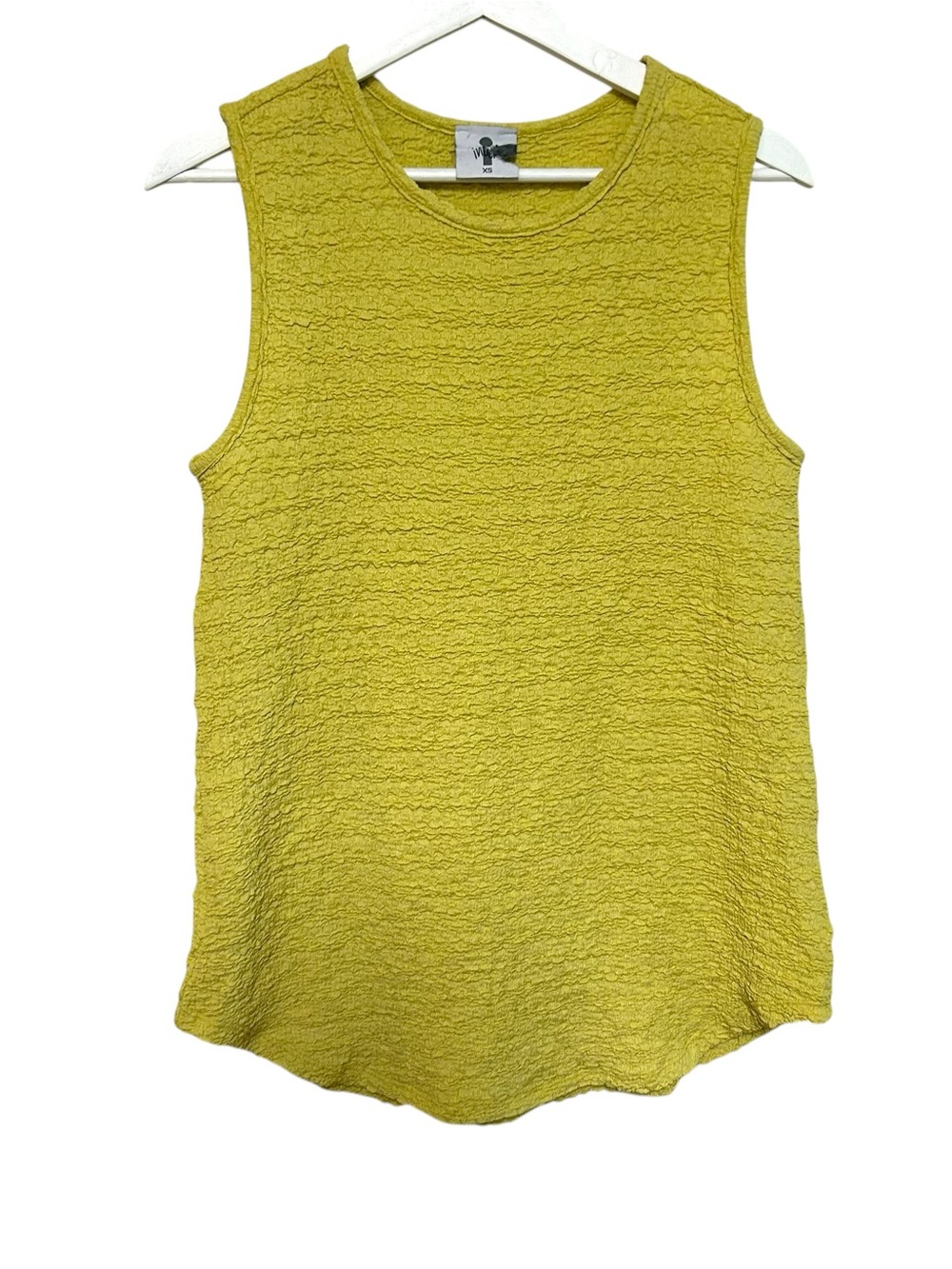 Inoah XS Lime Crinkle Tank contemporary relaxed fit blouse flowy hem blouse